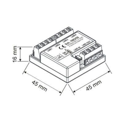 Διακλαδωτήρας URMET 1083/55 για συστήματα 2Voice με προστασία από βραχυκύκλωμα εξόδου