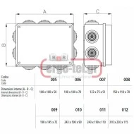 Κουτί διακλάδωσης εξωτερικό 243X190X90mm στεγανό IP65 ορθογώνιο Μarlanvil 010