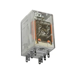 Ρελέ μίνι τύπου λυχνίας 48V AC 5A 8 πόδια 2 επαφές με LED & TEST μπουτόν