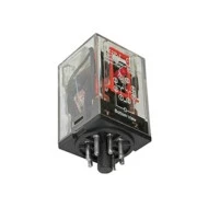 Ρελέ τύπου λυχνίας 12V AC με 8 πόδια 2 επαφές LED & TEST μπουτόν