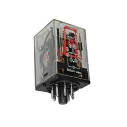 Ρελέ τύπου λυχνίας 6VDC με 11 πόδια 3 επαφές LED & TEST μπουτόν