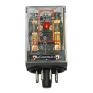 Ρελέ τύπου λυχνίας 24V DC με 8 πόδια 2 επαφές LED & TEST μπουτόν