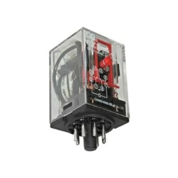 Ρελέ τύπου λυχνίας 110V AC με 8 πόδια 2 επαφές LED & TEST μπουτόν