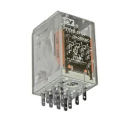 Ρελέ μίνι τύπου λυχνίας 48V DC 5A 8 πόδια 2 επαφές με LED & TEST μπουτόν