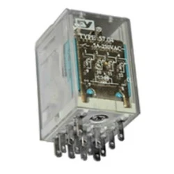 Ρελέ μίνι τύπου λυχνίας 6V DC 5A με 14 πόδια 4 επαφές LED & TEST μπουτόν