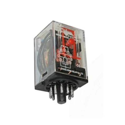 Ρελέ τύπου λυχνίας 6V DC με 11 πόδια 3 επαφές LED & TEST μπουτόν