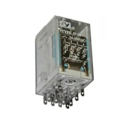 Ρελέ μίνι τύπου λυχνίας 110V DC 5A με 14 πόδια 4 επαφές LED & TEST μπουτόν