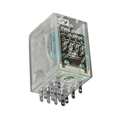 Ρελέ μίνι τύπου λυχνίας 48V AC 5A ΜΕ 14 πόδια 4 επαφές LED & TEST μπουτόν Ρελέ μίνι τύπου λυχνίας 48V AC 5A ΜΕ 14 πόδια 4 επαφές LED & TEST μπουτόν