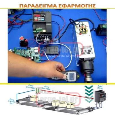 Ρυθμιστής στροφών (INVERTER) DELTA VFD004EL21A είσοδος 1x230V & έξοδος 3x380V 0,4Kw 0,5HP 2,5A