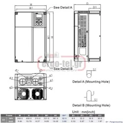 Ρυθμιστής στροφών (INVERTER) 22KW 30HP 45A για εφαρμογές ανεμιστήρων & αντλιών DELTA VFDS220CP43A