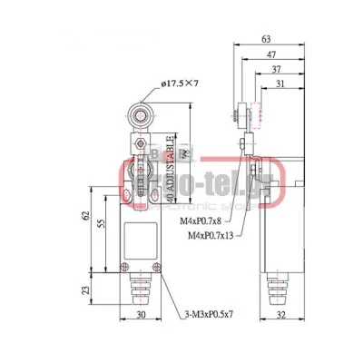 Διακόπτης τέρματος LL8XCK-P145 πλαστική σειρά LL8XCK IP65 LONGJING