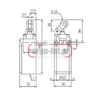 Διακόπτης τέρματος LL8XCK-P128 περιστρεφόμενος κατά 360 μοίρες LONGJING