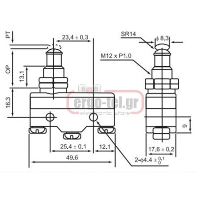 Διακόπτης τέρματος ΜΙΝΙ σειρά ΤΜ IP40 TM-1307