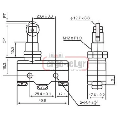 Διακόπτης τέρματος ΜΙΝΙ σειρά TM IP40 TM-1308