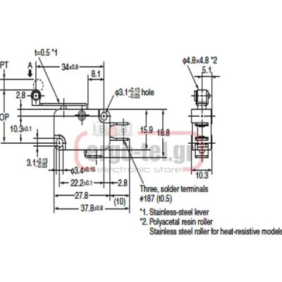 Διακόπτης τέρματος μικρό με έμβολο V-152-1CS σειρά V IP40 LONGJING Διακόπτης τέρματος μικρό με έμβολο V-152-1CS σειρά V IP40 LONGJING