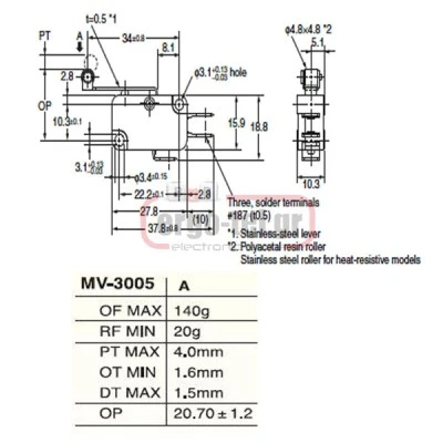 Διακόπτης τέρματος μιρκό V-156 σειρά V IP40 LONGJING