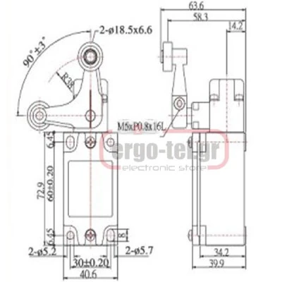 Διακόπτης τέρματος D4B-1188N μεταλλική σειρά D4B LONGJING