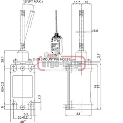Διακόπτης τέρματος D4B-1181N μεταλλική σειρά D4B IP65 LONGJING
