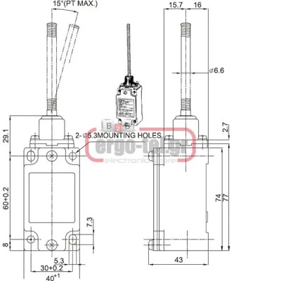 Διακόπτης τέρματος D4B-1181N μεταλλική σειρά D4B IP65 LONGJING