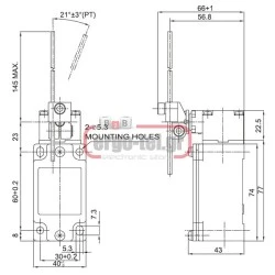 Διακόπτης τέρματος D4B-1117N μεταλλική σειρά D4B IP65 LONGJING