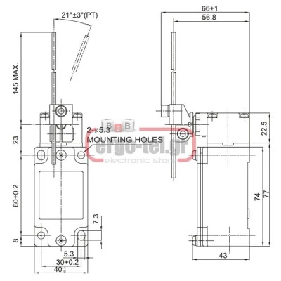 Διακόπτης τέρματος D4B-1117N μεταλλική σειρά D4B IP65 LONGJING