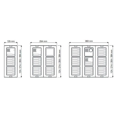 Πλαίσιο 2 θέσεων URMET 1148/62 για Sinthesi S2 με διαστάσεις 209 x 125 mm