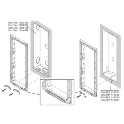 Πλαίσιο 4 θέσεων URMET 1158/64 για μπουτονιέρα Sinthesi Steel 389 x 125 mm