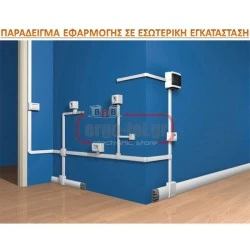Κανάλι λευκό κλειστό βάση 21mm ύψος 10mm μήκος 2m για εσωτερικές εγκαταστάσεις ARNOCANALI K1022.3