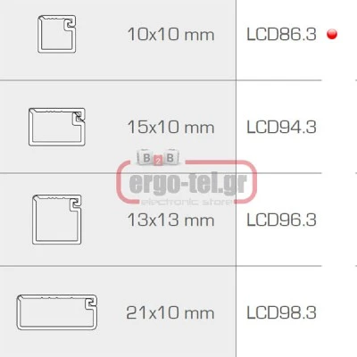Κανάλι αυτοκόλλητο MINI LCD86.3 ηλεκτρολογικών εγκαταστάσεων διαστάσεις 10X10 λευκό ARNOCANALI Κανάλι αυτοκόλλητο MINI LCD86.3 ηλεκτρολογικών εγκαταστάσεων διαστάσεις 10X10 λευκό ARNOCANALI