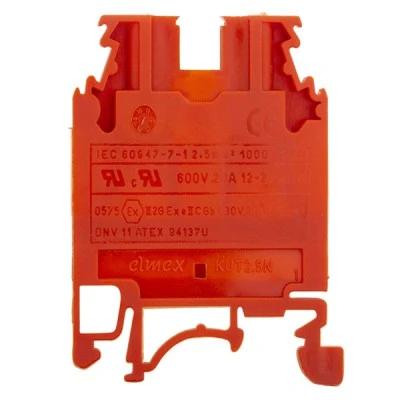 Κλέμμα ράγας έγχρωμη - πορτοκαλί 4mm KUT 4 ORANGE