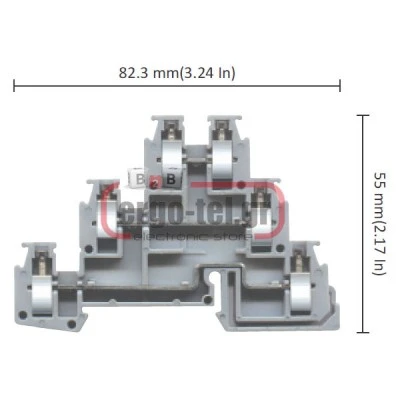 Κλέμμα τριόροφη 4mm DU3D 4 Κλέμμα τριόροφη 4mm DU3D 4