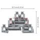 Κλέμμα τριόροφη 4mm DU3D 4 Κλέμμα τριόροφη 4mm DU3D 4