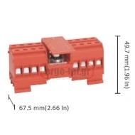 Μπλοκ διανομής ράγας 1 εισόδου 50mm2 122Α/800V - 8 εξόδων 10mm2 61Α/800V DBK 1Χ8