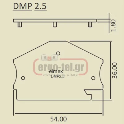 Τερματική πλάκα κλέμμας DCT  2,5 - 1X2 - 2X2 DMP 2,5 ELMEX