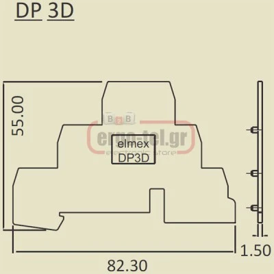 Τερματική πλάκα κλέμμας DU3D4 DP3D ELMEX Τερματική πλάκα κλέμμας DU3D4 DP3D ELMEX