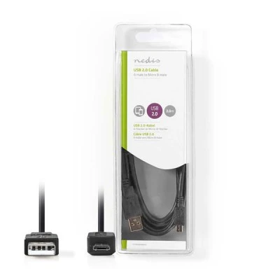 Καλώδιο USB 2.0 A αρσενικό - micro B αρσενικό 2m σε μαύρο χρώμα έως 480 Mbps