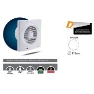Εξαεριστήρας μπάνιου Φ100mm ισχύος 12W 220V 130m3/h με κλαπέτο σε λευκό χρώμα