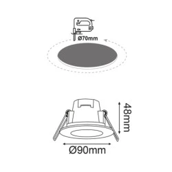 Led σποτ στρόγγυλο νίκελ ματ χωνευτό ισχύος 5W 230V 4000k ενδιάμεσο φως 410lm στεγανό IP65