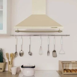 Απορροφητήρας τζάκι 60cm σε μπεζ χρώμα με χρυσή βέργα & απορροφητικότητα 600m³/h