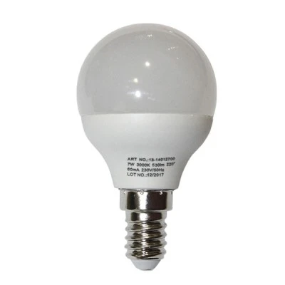 Λάμπα led G45 σφαιρική Ε14 ισχύος 7W 230V 4000k ενδιάμεσο φως 700lm δέσμης 180° με ματ κάλυμμα