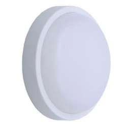 Led φωτιστικό τοίχου στρόγγυλο ισχύος 12W 220-240V 3000K θερμό φως στεγανό IP54 σε λευκό χρώμα