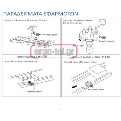 Επαγωγικός διακόπτης τετράγωνος 80x80 12-48VDC εμβέλεια 50mm PNP - NO + NC AS80-50DP3