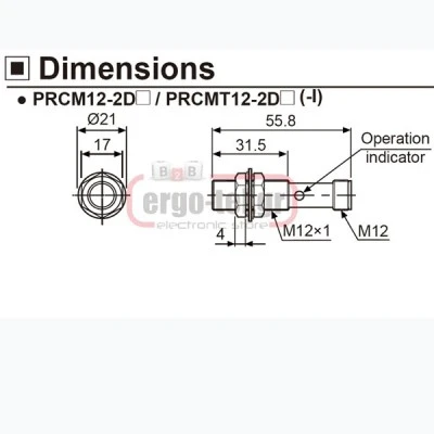 Επαγωγικός διακόπτης σύνδεσης Φ12 με CONNECTOR M12 12-24VDC εμβέλεια 4mm PNP - NC PRCM12-4DP2