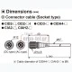 Καλώδιο PVC connector τύπου socket 2m με ευθύγραμμο connector CID3-2