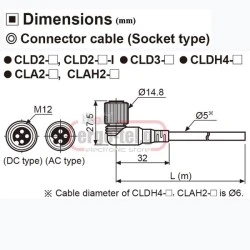 Καλώδιο PVC CONNECTOR τύπου SOCKET 5m με γωνιακό CONNECTOR CLD3-5