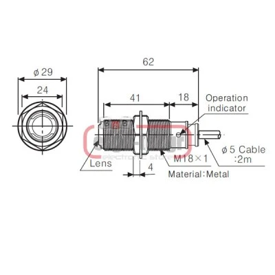 Φωτοκύτταρο BR20M-TDTL-P με πομποδέκτη 12-24VDC απόσταση ανίχνευσης 20m AUTONICS PNP NO ορειχάλκινο
