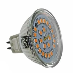 Λάμπα led SMD MR16 GU5.3 γυάλινη 5W 12VAC/DC ντιμαριζόμενη 3000k θερμό λευκό φως 500lm