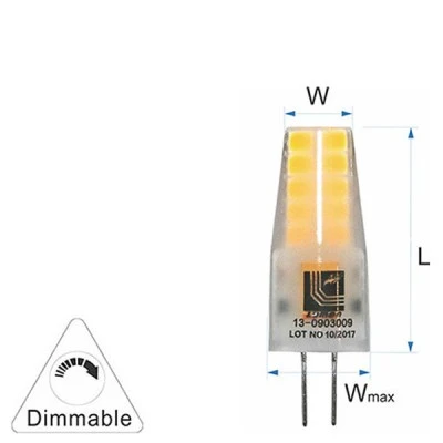 Λάμπα led G4 σιλικόνης ματ ισχύος 3W 12VAC/DC ντιμαριζόμενη δέσμης 360° 4000K ενδιάμεσο φως