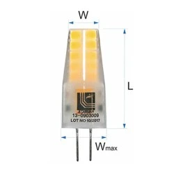 Λάμπα led G4 σιλικόνης ματ ισχύος 3W 12VAC/DC ντιμαριζόμενη δέσμης 360° 4000K ενδιάμεσο φως