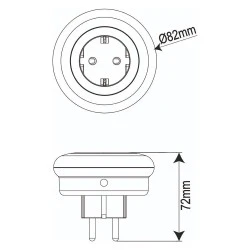 Λαμπάκι νυκτός και πρίζα λευκό 230V 16A με φωτοκύτταρο λευκό-μπλε-πράσινο φως 
